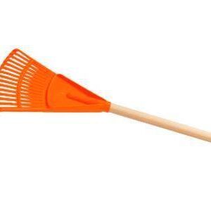 Műanyag lombseprű, 15 ágú, 20 cm széles fej